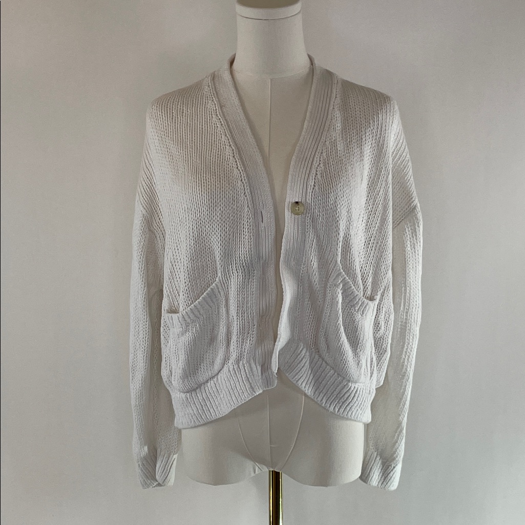 Polo By Ralph Lauren Linen Long Sleeve Cardigan, L